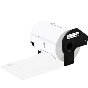 Etiqueta blanca de papel Brother DK1241, 180 etiquetas de 101 mm de ancho x 152 mm de largo. Impresión en negro. QL1110NWB.
