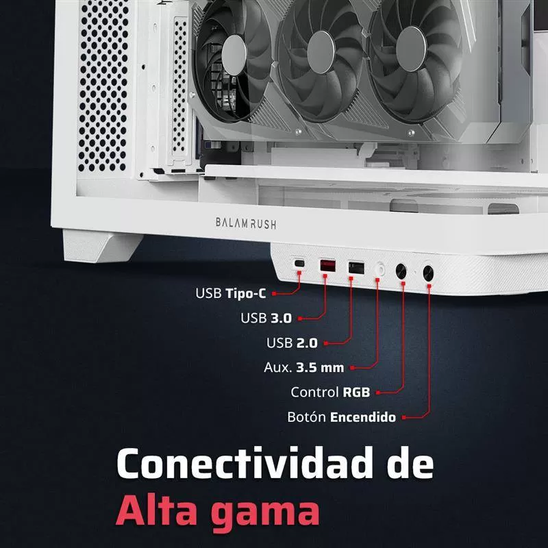 Gabinete Gamer Media Torre Tank Expert Curve 7800 Legend Series, Factor: Micro ATX, Mini ATX, Panel Curvo Cristal Templado - Imagen 5