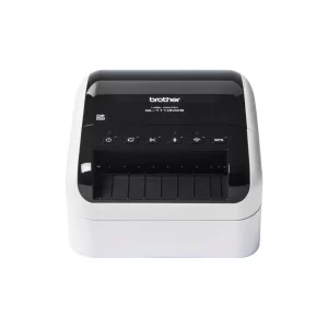 Impresora de etiquetas Brother QL1110NWB, térmica directa, Wifi, LAN, imprime etiquetas de papel de hasta 4 pulg. de ancho y hasta 69 etiquetas/minuto
