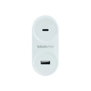 Cargador Mobifree Cargador de pared USB y Tipo C , Color blanco, Pared, Corriente alterna, USB, 1