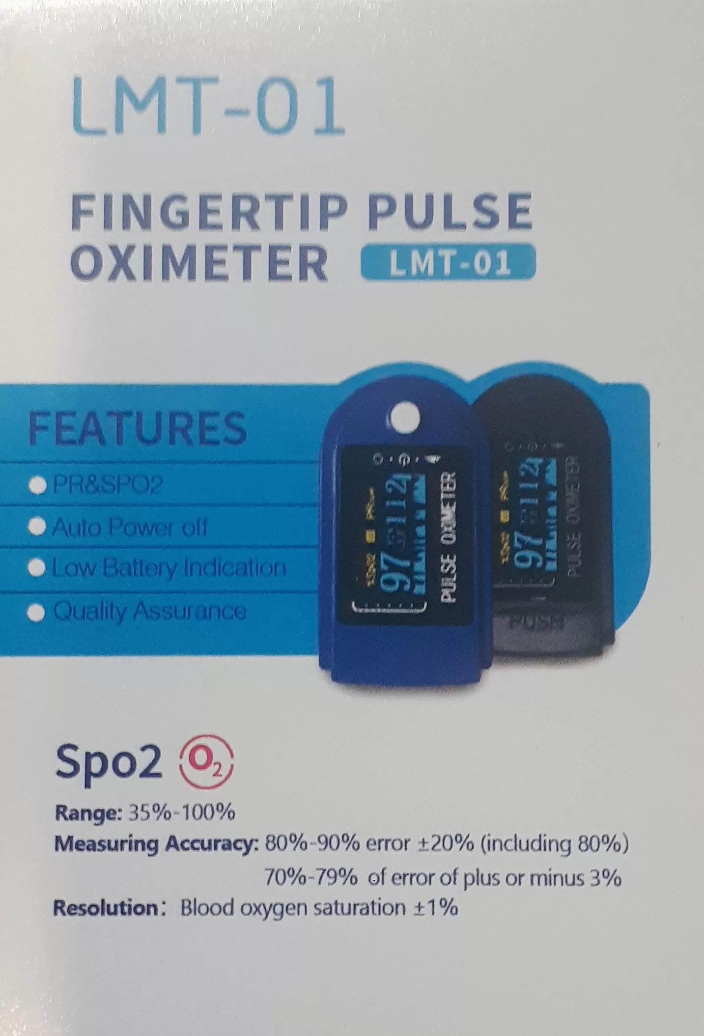 Oxímetro de pulso Mod. LMT-01 Sonolife