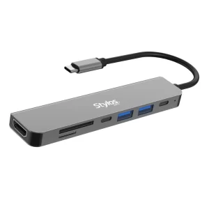 Hub 7 en 1 Stylos USB C Gris