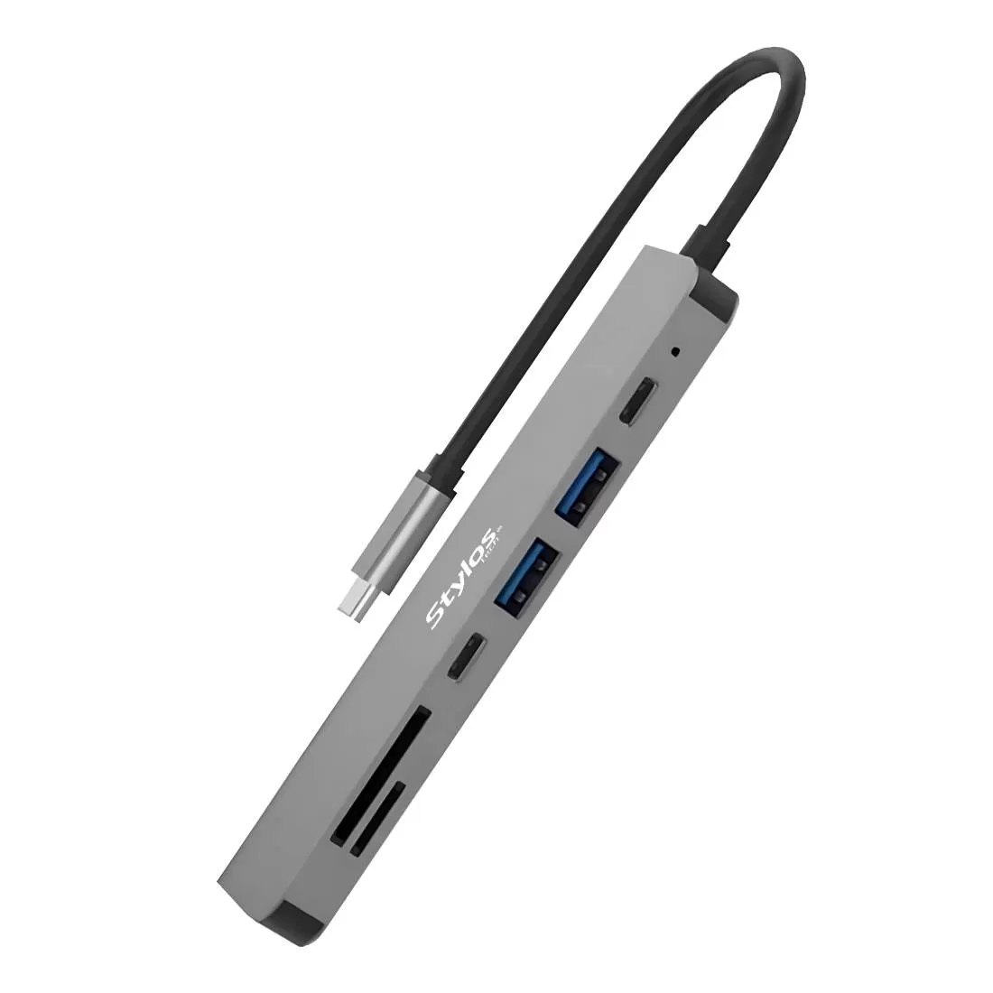 Hub 7 en 1 Stylos USB C Gris - Imagen 2