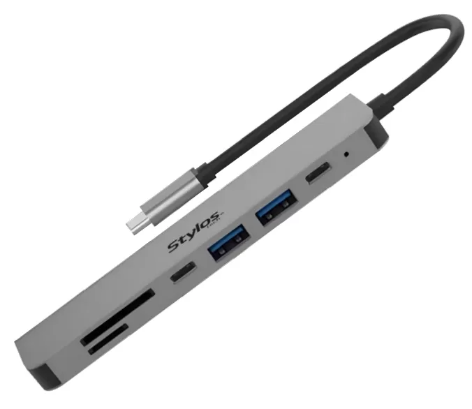 Hub 7 en 1 Stylos USB C Gris - Imagen 4