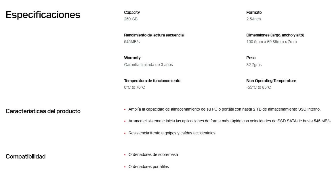 SSD SANDISK GREEN 250GB WDS250G5G0A 2.5 PULGADAS SATA - Imagen 2