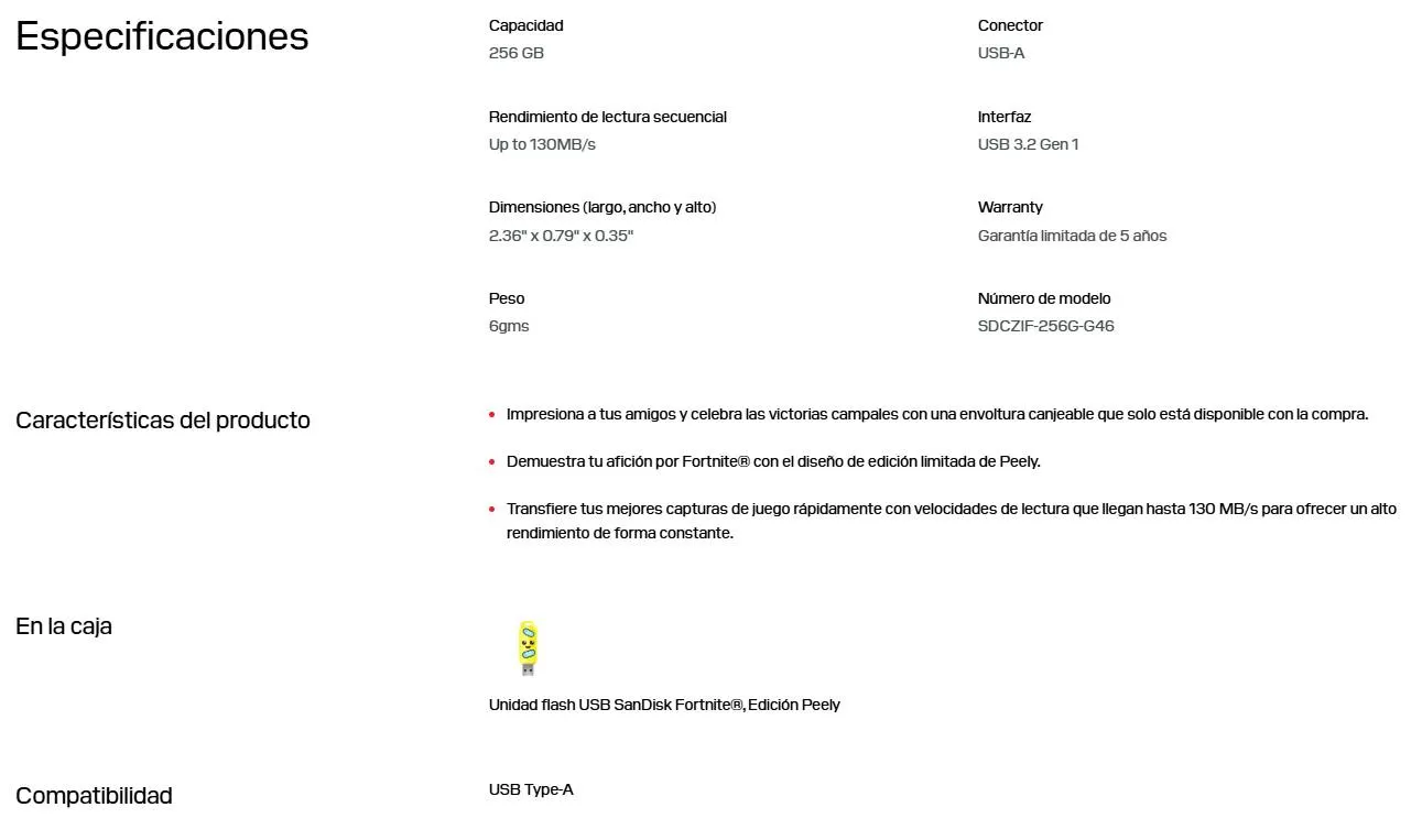 USB SDCZIF-256G-G46 FORTNITE 256GB - Imagen 5
