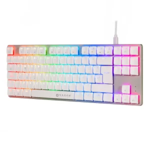 NACEB TECLADO MECANICO TKL GAMER LOW PROFILE RGB 80% K1009 87 TECLAS FULL BLANCAS