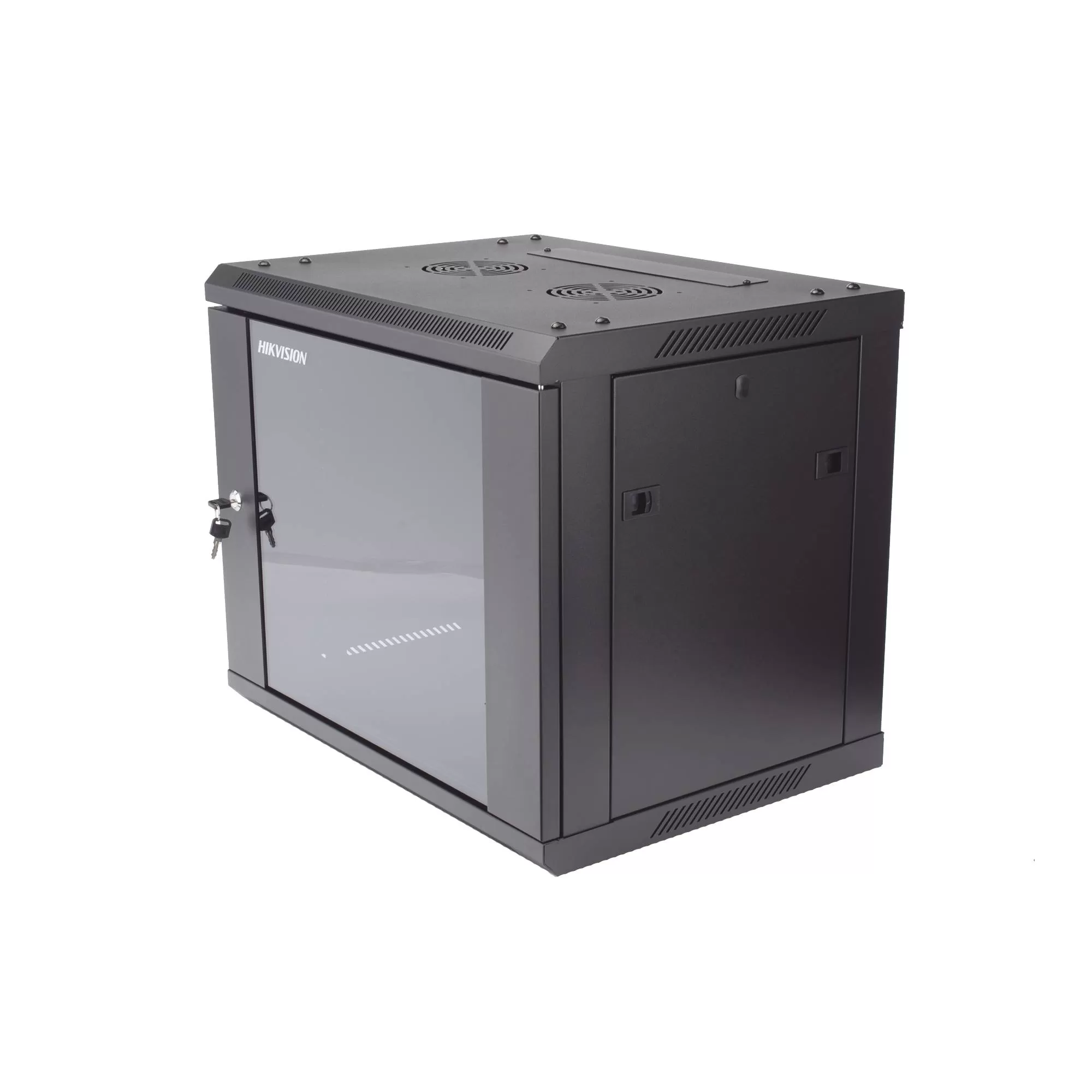 Gabinete para montaje en pared o piso DS-XS6409-S/B, puerta de cristal templado resistente, cuerpo fijo, 9 unidades de rack, 19, fabricado en acero
