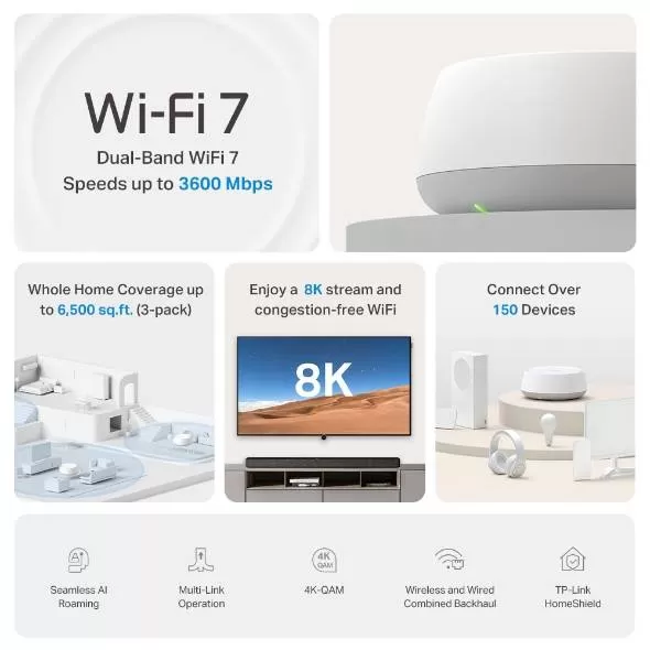 Sistema WiFi 7 en malla para toda la casa BE3600 (Deco BE22(1-pack)