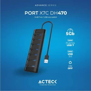 Hub USB 3.0 PORT X7 DH470 Acteck Advanced Series HUB 7 en 1