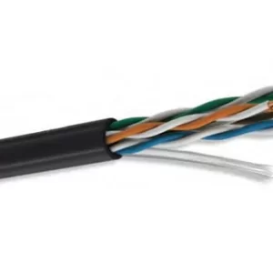 Cable UTP CAT5e para exterior , 4 pares, bobina de 305 mts, 100% cobre, color negro