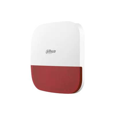 DAHUA DHI-ARA13-W2 - Sirena Inalámbrica para Exterior con Estrobo Rojo/ 110dB / Múltiples sonidos de Alarma/ IP65/ Alarma de Batería Baja NB