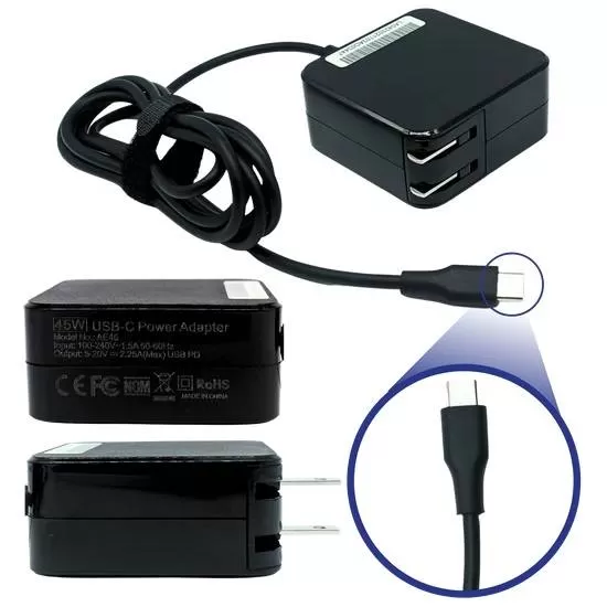 Cargador / Adaptador para Laptop GENERICO AC-USBC-45W Tipo C 20V/2.25A