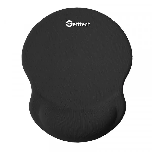 GETTTECH MOUSEPAD, ALFOMBRILLA PARA MOUSE COLOR NEGRO, CON ALMOHADILLA PARA MUÑECA DE GEL, MOD. GGD-STD-01-BK - Imagen 2