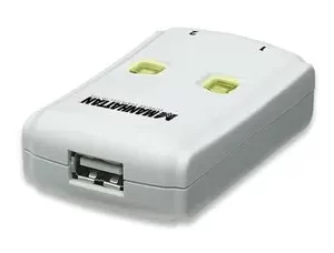 Hub USB 162005 MANHATTAN , USB 2.0, Color blanco, 2 puertos