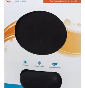 434362 Mouse Pad con Descansa Muñecas,el material de gel promueve la posición adecuada de la mano y la muñeca, Color negro