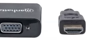 151559 Convertidor HDMI a VGA con audio, Completamente blindado para reducir fuentes de interferencia EMI y otras.