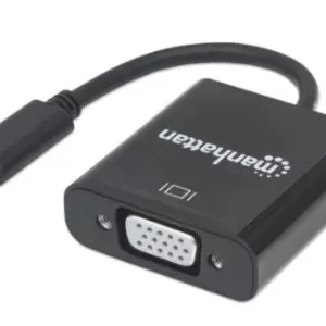 151771 Convertidor USB-C a VGA; Convierte una señal USB-C a una pantalla VGA, soporta resoluciones de hasta 1920x1080p a 60Hz