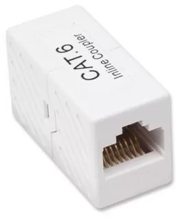504751 Cople RJ45-RJ45 CAT6, Modular, color Blanco, Para uso con cable de Par Trenzado sin Blindar (UTP) Cat6
