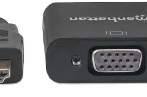 151467 Convertidor HDMI Macho a VGA hembra, negro Largo:30cm.