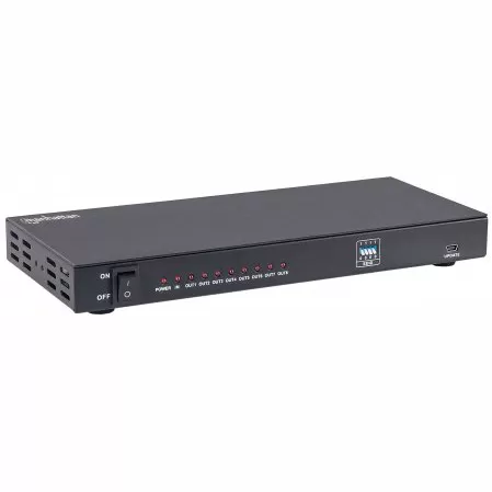 Video Splitter HDMI 4K MANHATTAN de 8 puertos, Negro, HDMI, HDMI, HDMI, Hembra/hembra