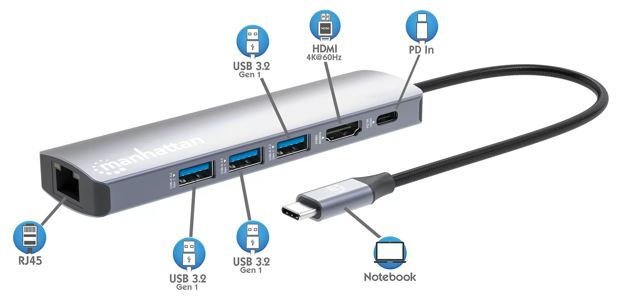 153959 Docking USB-C con Hub, 6 en 1 - Imagen 4