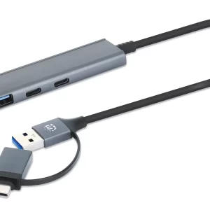 HUB USB V3.2 2Ptos A 2Ptos C (181075) MANHATTAN Hub de 4 puertos con conector combinado de USB-C a USB-A