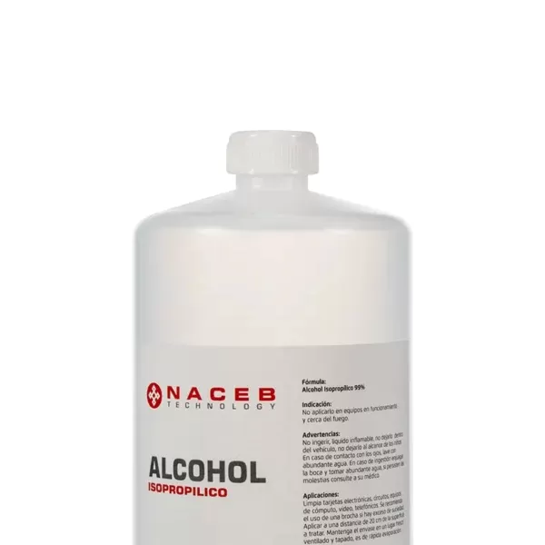 Alcohol isopropílico, 1Lt, Mantenerlo alejado del calor, superficies calinetes, llamas al descubierto y otras fuentes de ignicion,836g,No aplicarlo en equi - Imagen 2