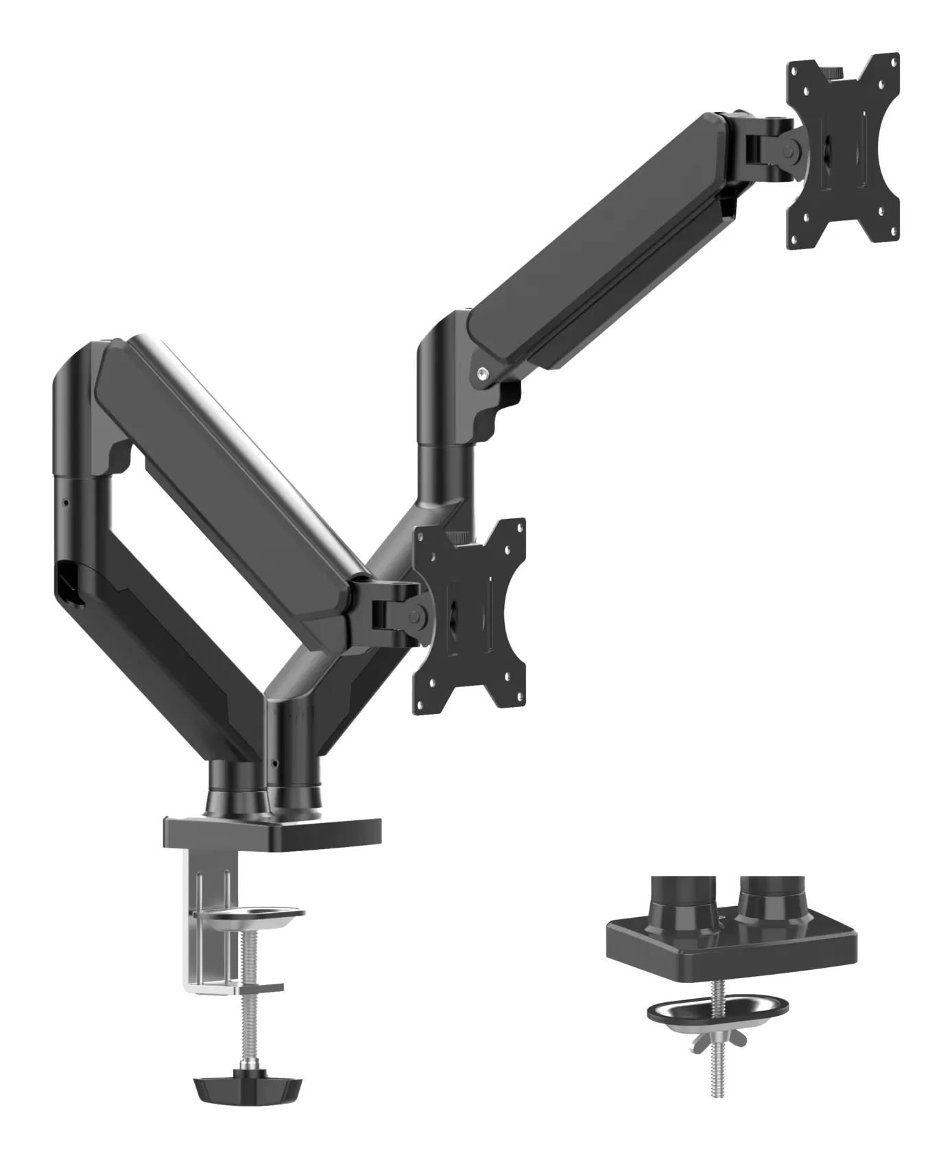 Brazo Articulador Para Dos Monitores Naceb (NA-0214), Brazo Articulador Para Dos Monitores Na-0214 Negro Dsa2102 - Imagen 2