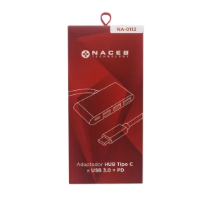 Adaptador NACEB HUB TIPO C A USB 3.0 NA-0112
