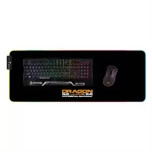 Tapete Gamer Dragon NE-483R XT RGB Grande para Teclado y Mouse Medidas 80x 35x0.4 Diseño Texturizado Control de iluminación RGB