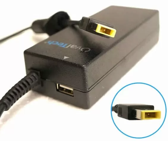 Adaptador OTAC-E77 para Computadora Portátil 20V/4.5AH Cuadrada + USB Marca OvalTech