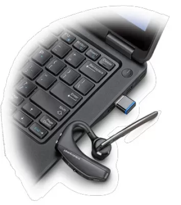 Poly Voyager 5200 UC, Bluetooth para moviles y computadoras, incluye estuche de carga y adaptador Bluetooth - Imagen 3