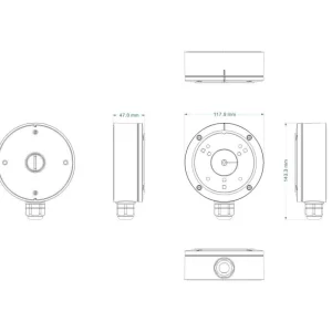 Caja de Conexiones para exterior, compatible con camaras AHD e IP, Aprueba de Agua IP66, Color Negro.