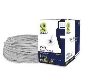 Bobina UTP, Cat6, 100 m, Interior, Gris, 100% Cobre, BROBOTIX 065810