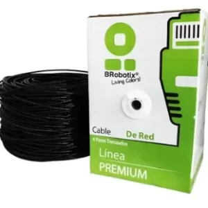 Bobina UPT, CAT5e, 305 m, Exterior Doble Forro, Negro, CCA, BROBOTIX 055305