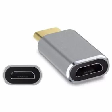 Adaptador BROBOTIX 235694, USB C, Micro USB, Negro, Plata - Imagen 2