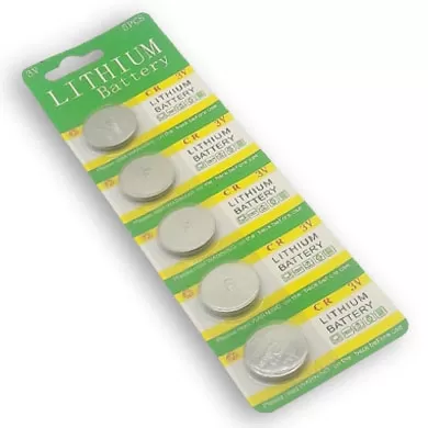 Batería CMOS CR2032, Pack de 5 pzs, Litio, 3 V. Larga duración, 350323 BROBOTIX
