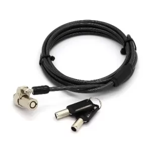 Candado de Llave, WEDGE N17, P/Portátiles, Acero, Forro PVC Negro, BROBOTIX 764465