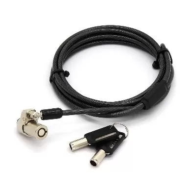 Candado de Llave, WEDGE N17, P/Portátiles, Acero, Forro PVC Negro, BROBOTIX 764465