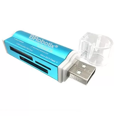 Lector USB BROBOTIX 180420A, USB V2.0, Azul - Imagen 2
