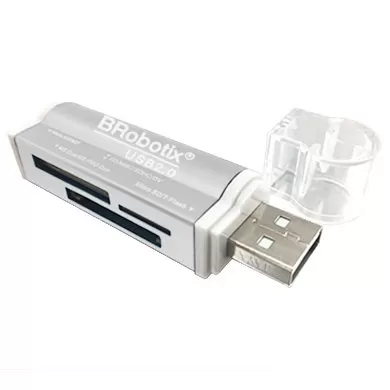 Lector USB BROBOTIX 180420P, Plata, USB 2.0 - Imagen 2