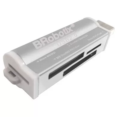 Lector USB BROBOTIX 180420P, Plata, USB 2.0 - Imagen 3