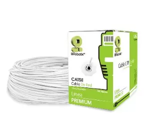 Bobina UTP, CAT5e, 100 m, Interior, Blanco, CCA, en Caja Protectora, c/Tubo Despachador, Metreada, Ideal p/RED / CCTV, BROBOTIX 400052B - Imagen 2