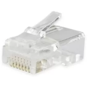 Plugs RJ45, CAT6, Multifilar, Modular, UTP sólido, Bote c/100 Pzs, Contactos c/Chapa de oro a 30 micras, Transparente, 263861 BROBOTIX