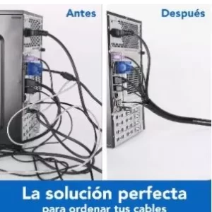 Organizador de Cables, en Tubo BROBOTIX 263533, Organizador, Plástico, Negro, 150 cm