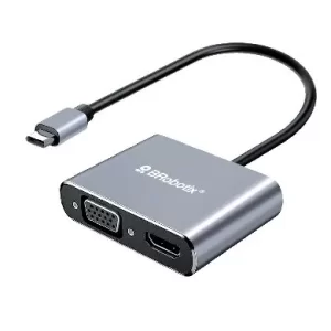 Docking Station USB C, 4 EN 1, HDMI/USB A/USB C/VGA. BROBOTIX 6000687