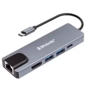 DOCKING STATION 5 EN 1: USB V3.0 TIPO C A HDMI, 2 PUERTOS USB V3.0, USB TIPO C, RJ45 GIGABIT, BROBOTIX 6000694