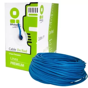 Bobina UTP, CAT5e, 100 m, Interior, Azul, CCA, BROBOTIX 400052