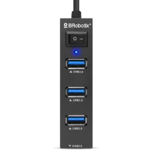 Docking 4 EN 1: USB V3.0 Tipo C a 4 Puertos USB V3.0, con Switch 6001189 BROBOTIX